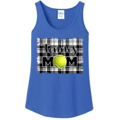 Sport Mom Black White Plaid Tennis Great Gift Tennis Mom Mother Gift Ladies Essential Tank