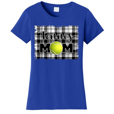 Sport Mom Black White Plaid Tennis Great Gift Tennis Mom Mother Gift Women's T-Shirt