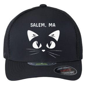 Salem MA Black Cat Halloween 2018 Flexfit Unipanel Trucker Cap