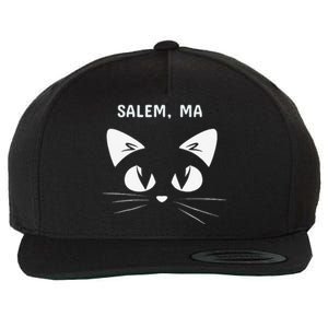 Salem MA Black Cat Halloween 2018 Wool Snapback Cap