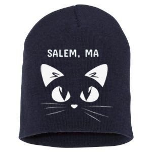 Salem MA Black Cat Halloween 2018 Short Acrylic Beanie