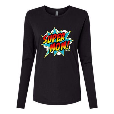 Super Mom Book Superhero happy Mother's Day Womens Cotton Relaxed Long Sleeve T-Shirt