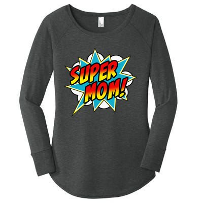 Super Mom Book Superhero happy Mother's Day Women's Perfect Tri Tunic Long Sleeve Shirt