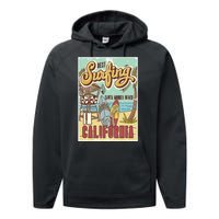 Santa Monica Beach California Performance Fleece Hoodie