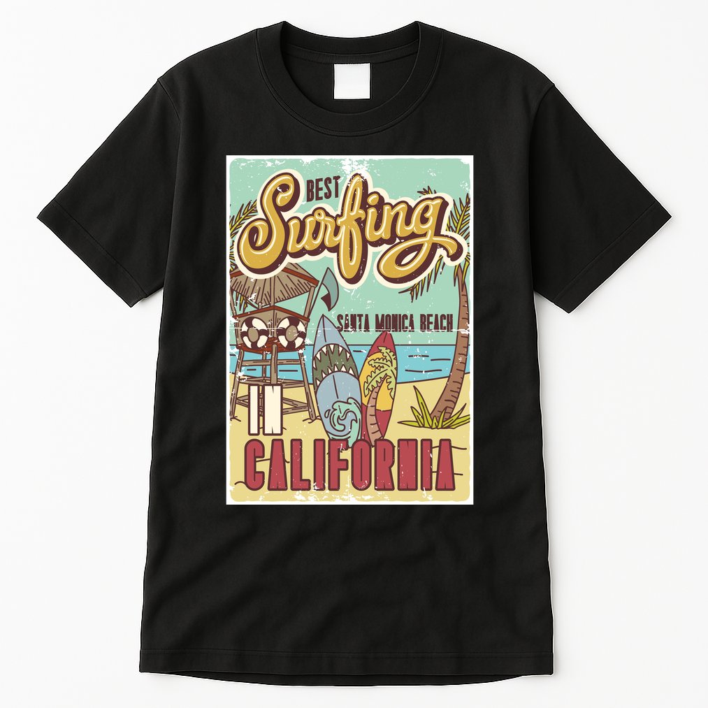 Santa Monica Beach California Tall T-Shirt