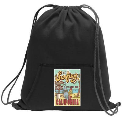 Santa Monica Beach California Sweatshirt Cinch Pack Bag