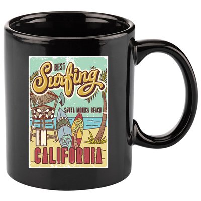 Santa Monica Beach California 11oz C Handle Ceramic Mug
