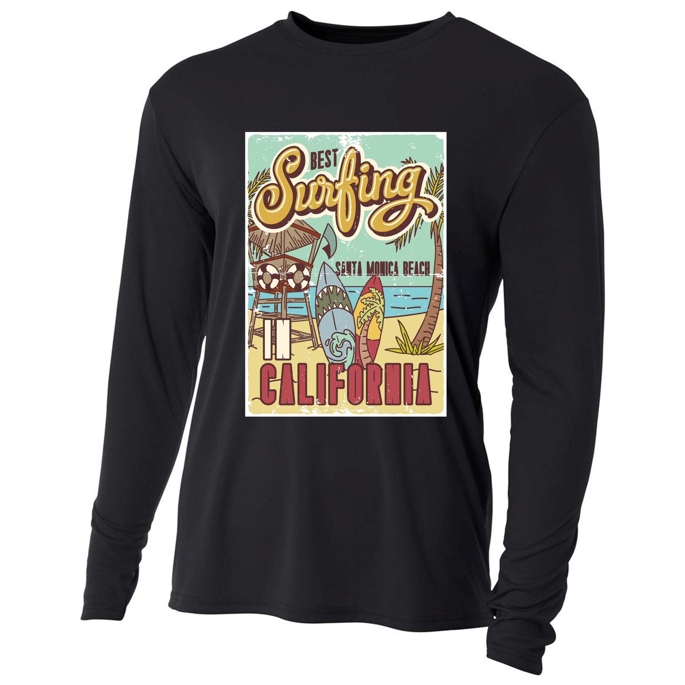 Santa Monica Beach California Cooling Performance Long Sleeve Crew