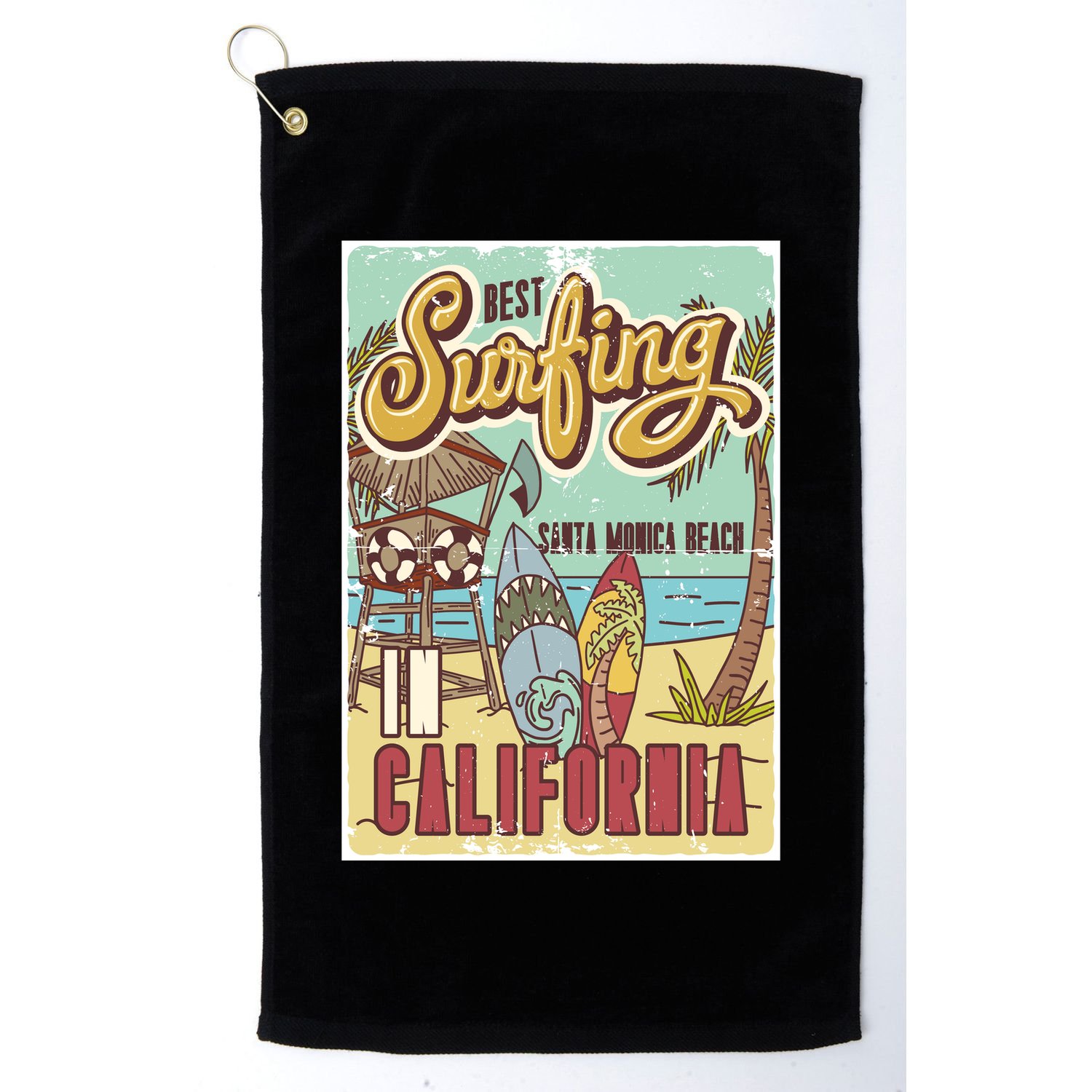 Santa Monica Beach California Golf Towel