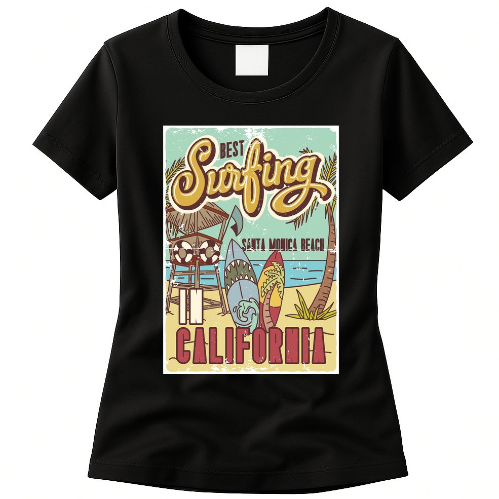Santa Monica Beach California Womens T-Shirt