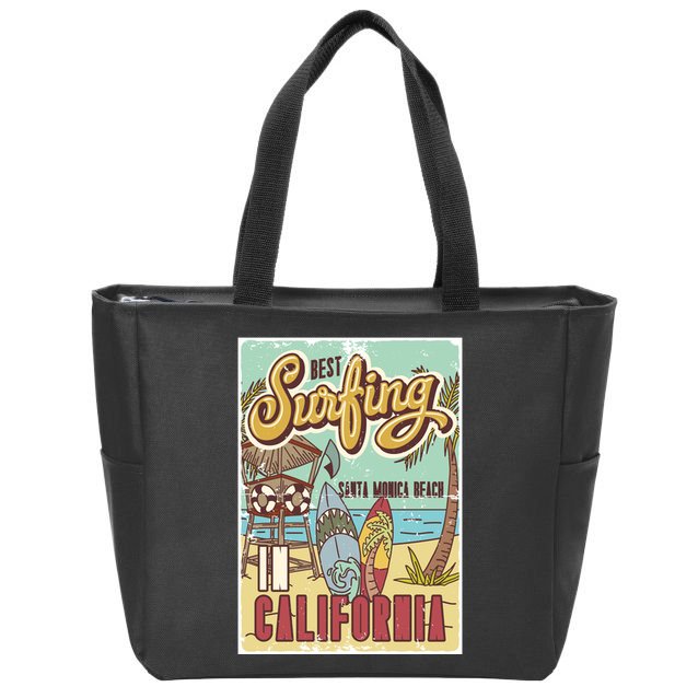 Santa Monica Beach California Zip Tote Bag