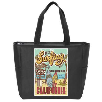 Santa Monica Beach California Zip Tote Bag