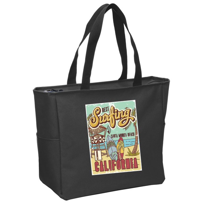 Santa Monica Beach California Zip Tote Bag