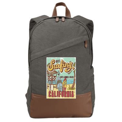 Santa Monica Beach California Cotton Canvas Backpack