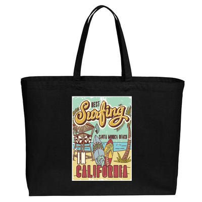 Santa Monica Beach California Cotton Canvas Jumbo Tote