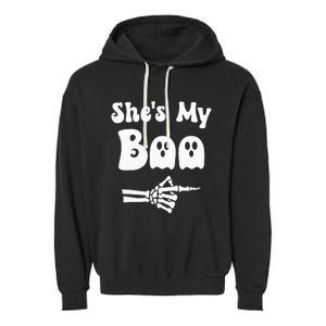 SheS My Boo Matching Halloween Pajama Couples SheS My Boo Garment-Dyed Fleece Hoodie