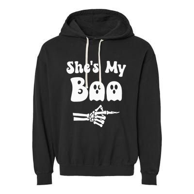 SheS My Boo Matching Halloween Pajama Couples SheS My Boo Garment-Dyed Fleece Hoodie