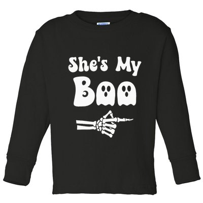 SheS My Boo Matching Halloween Pajama Couples SheS My Boo Toddler Long Sleeve Shirt