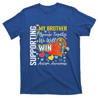 Supporting My Brother Colorful Puzzle Autism Awareness Gift T-Shirt