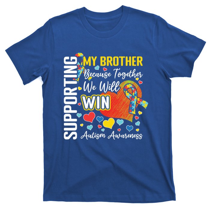 Supporting My Brother Colorful Puzzle Autism Awareness Gift T-Shirt