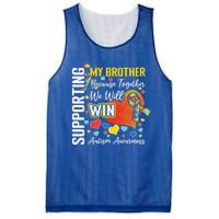 Supporting My Brother Colorful Puzzle Autism Awareness Gift Mesh Reversible Basketball Jersey Tank