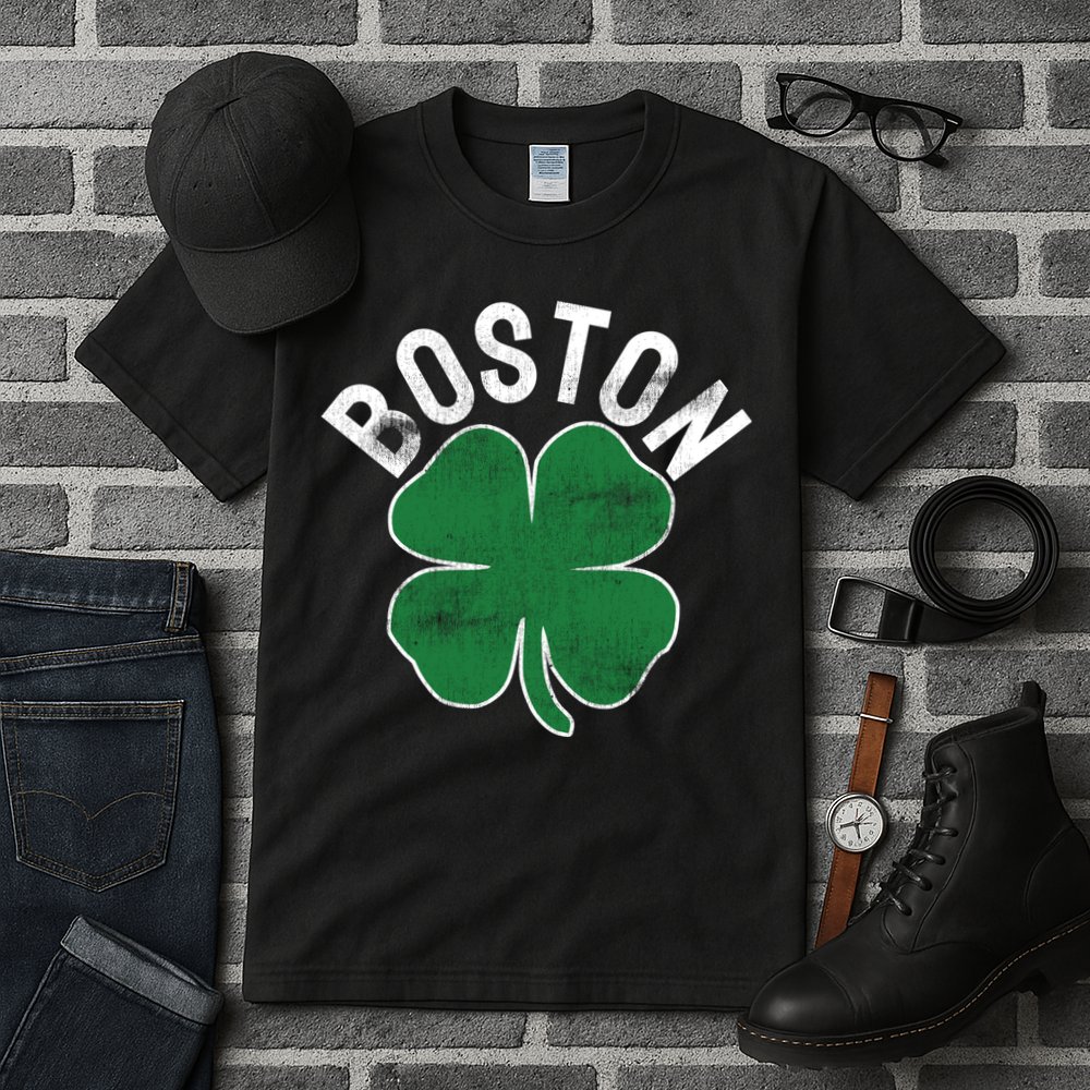 Shamrock Massachusetts Boston ST PATRICKS DAY Irish Green Tall T-Shirt