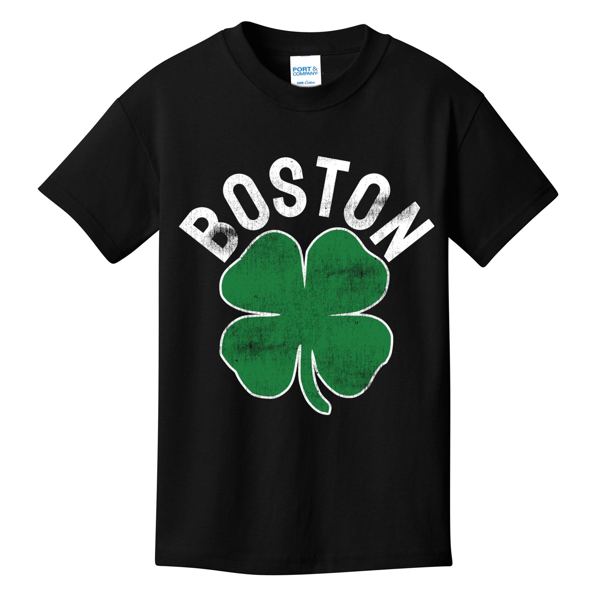 Shamrock Massachusetts Boston ST PATRICKS DAY Irish Green Kids T-Shirt