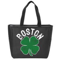 Shamrock Massachusetts Boston ST PATRICKS DAY Irish Green Zip Tote Bag