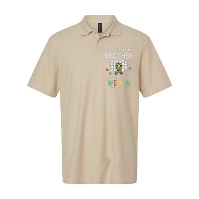 Supporting My Brother Together We Win Autism Aware Puzzle Softstyle Adult Sport Polo