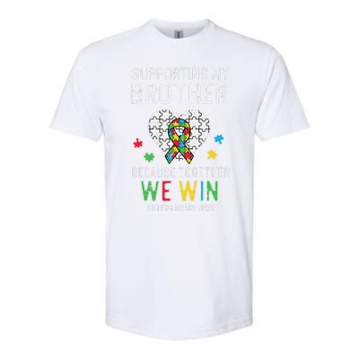 Supporting My Brother Together We Win Autism Aware Puzzle Softstyle CVC T-Shirt