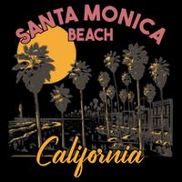 Santa Monica Beach California Summer Sunset Retro Impact Tech Backpack