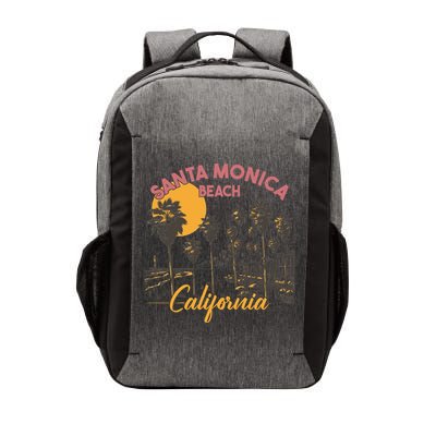 Santa Monica Beach California Summer Sunset Retro Vector Backpack