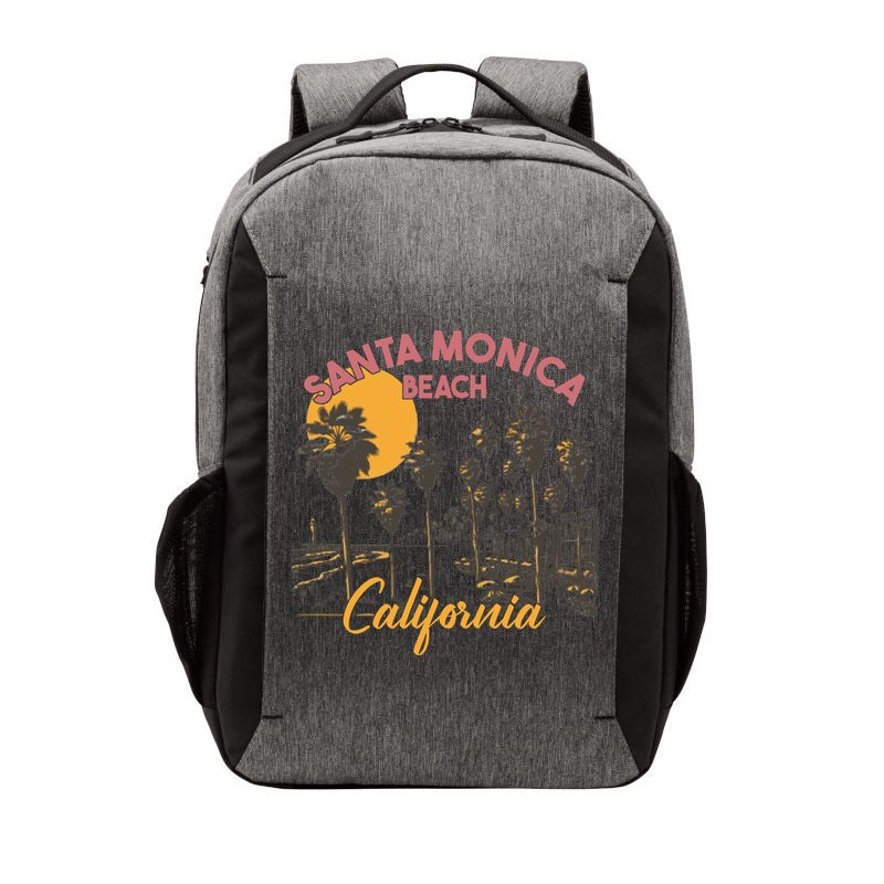 Santa Monica Beach California Summer Sunset Retro Vector Backpack