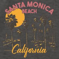 Santa Monica Beach California Summer Sunset Retro Vector Backpack