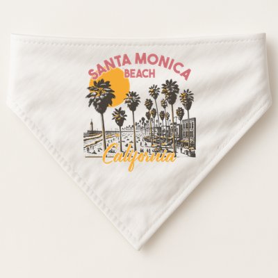 Santa Monica Beach California Summer Sunset Retro USA-Made Doggie Bandana