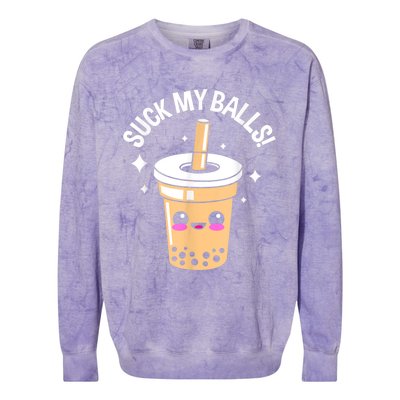 Suck My Balls Boba Colorblast Crewneck Sweatshirt