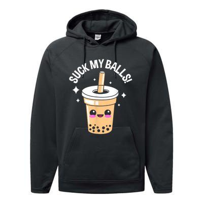 Suck My Balls Boba Performance Fleece Hoodie