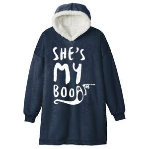 Shes My Boo Matching Couples Halloween Party Funny Gift Hooded Wearable Blanket