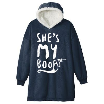 Shes My Boo Matching Couples Halloween Party Funny Gift Hooded Wearable Blanket