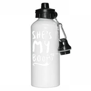 Shes My Boo Matching Couples Halloween Party Funny Gift Aluminum Water Bottle