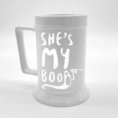 Shes My Boo Matching Couples Halloween Party Funny Gift Beer Stein