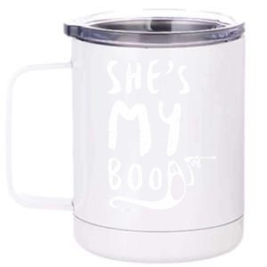 Shes My Boo Matching Couples Halloween Party Funny Gift 12 oz Stainless Steel Tumbler Cup