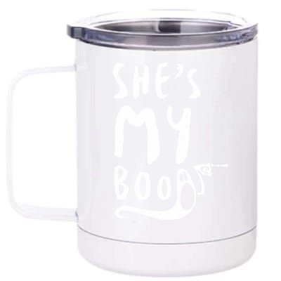 Shes My Boo Matching Couples Halloween Party Funny Gift 12 oz Stainless Steel Tumbler Cup