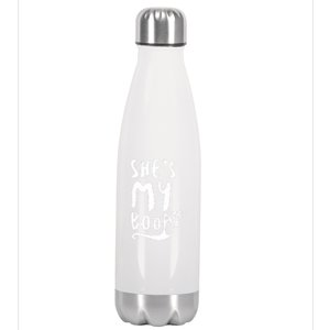 Shes My Boo Matching Couples Halloween Party Funny Gift Stainless Steel Insulated Water Bottle