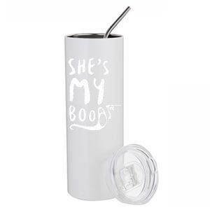 Shes My Boo Matching Couples Halloween Party Funny Gift Stainless Steel Tumbler