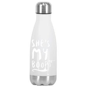 Shes My Boo Matching Couples Halloween Party Funny Gift Stainless Steel Insulated Water Bottle