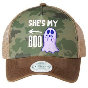 Shes My Boo Cute Ghost Matching Couple Halloween Costume Legacy Tie Dye Trucker Hat