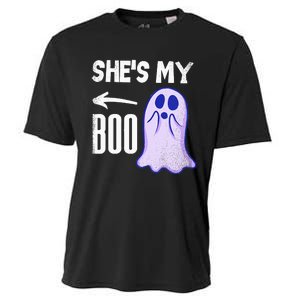 Shes My Boo Cute Ghost Matching Couple Halloween Costume Cooling Performance Crew T-Shirt