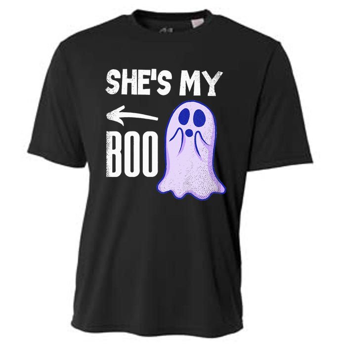 Shes My Boo Cute Ghost Matching Couple Halloween Costume Cooling Performance Crew T-Shirt