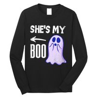 Shes My Boo Cute Ghost Matching Couple Halloween Costume Long Sleeve Shirt